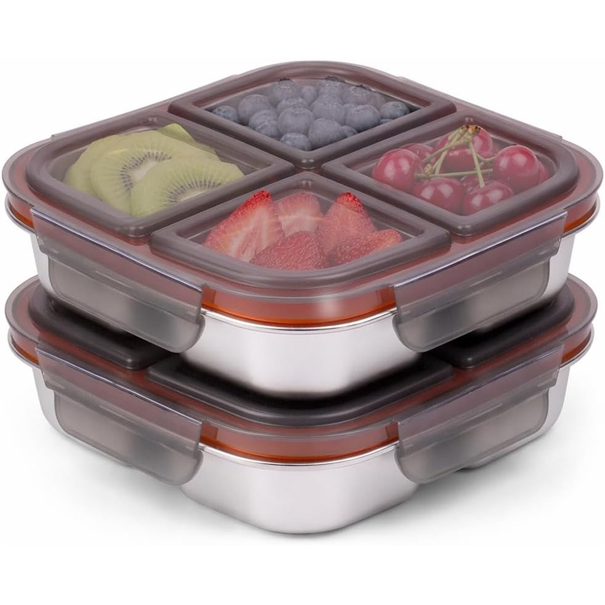 Food Snacks To Buy - 【TODAY-BUY】~@ 2er-Pack Edelstahl-Snackbehälter mit luftdichten Deckeln,