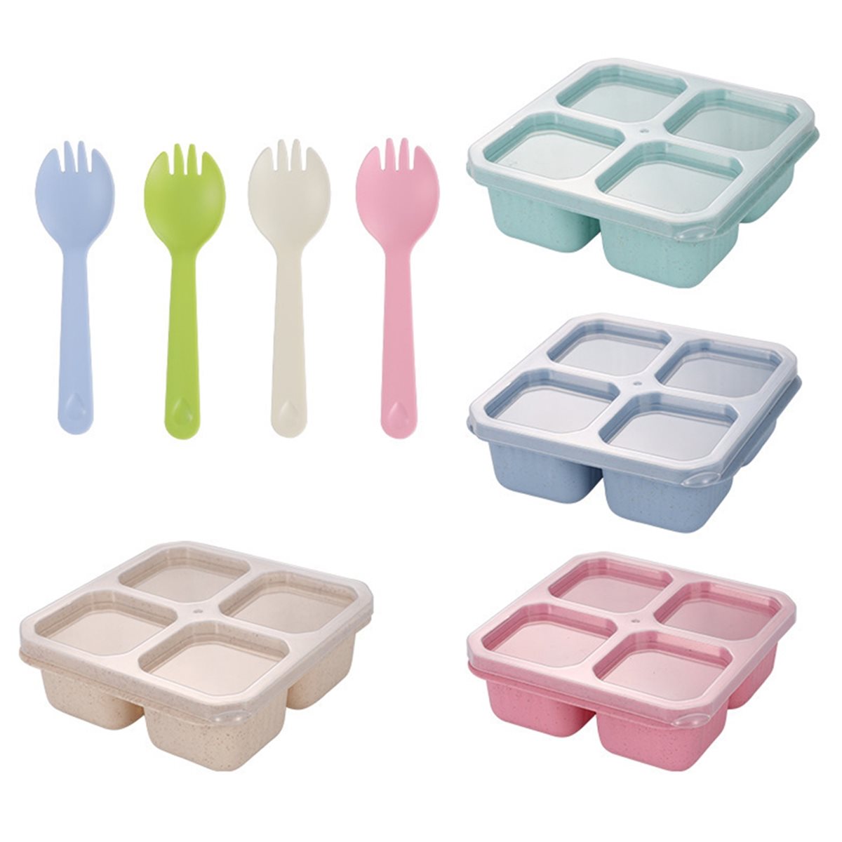 Food Snacks To Buy - 【TODAY-BUY】~@ 4er-Pack Snackbehälter, Bento-Box, Lunchbox für