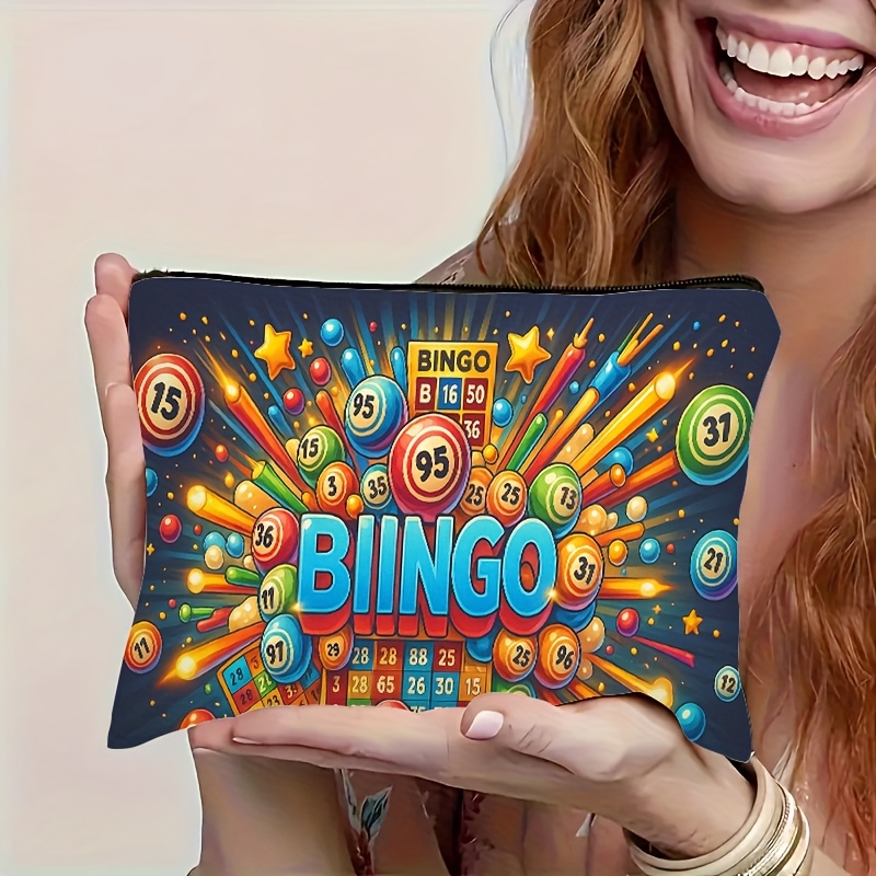 Food Snacks Packaging - 1 Stück Bingo-Spiel Retro-Design Multifunktionale Reise-Kosmetiktasche,
