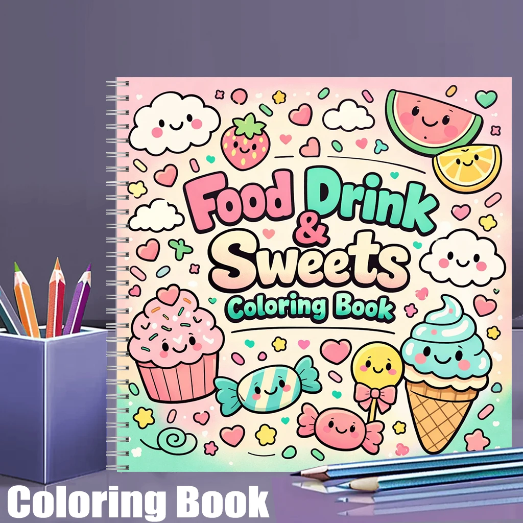 Food Y Snacks Coloring Book - Malbuch „Essen, Trinken & Süßes“ für