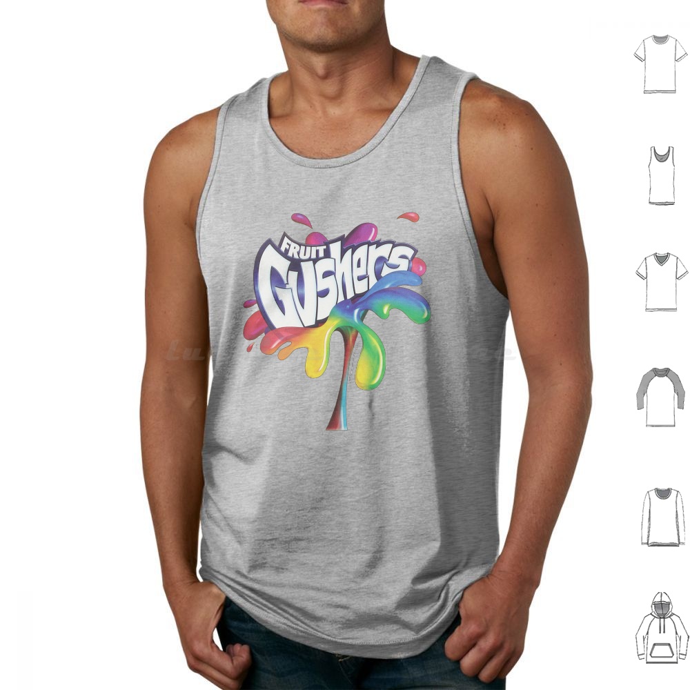 Logo Food Snack - Fruit Gushers 90er-Jahre-Logo-Tanktops, bedruckt, Baumwolle, Fruit