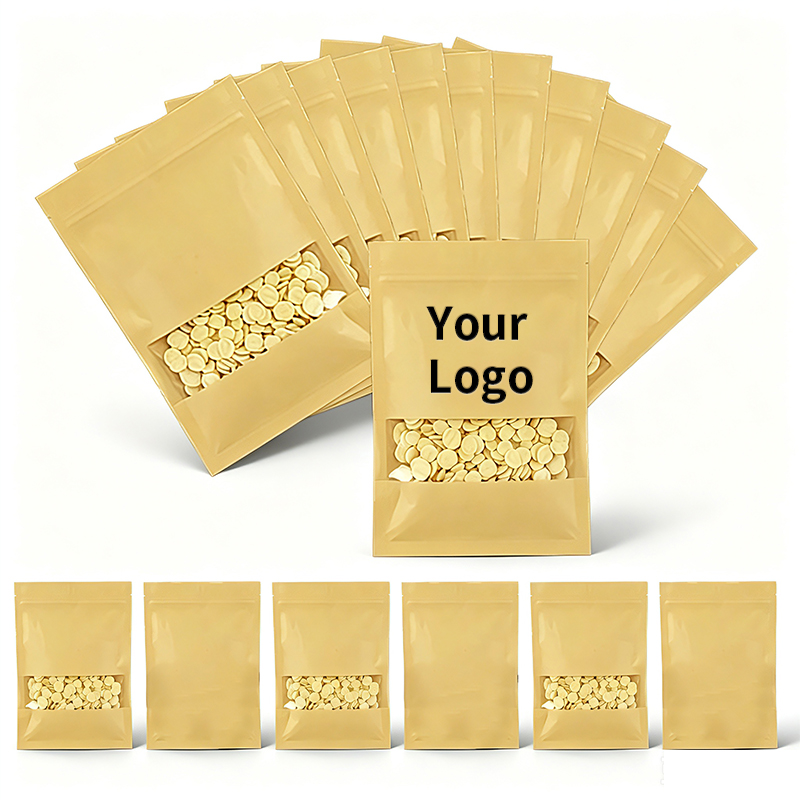 Flachboden-Kraftpapier-Ziplock – Logo Food Snack Bewertung und Preis